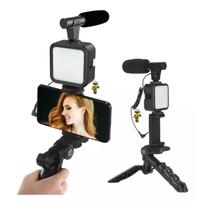 Kit De Criação De Videomaker Com tripé luz controle remoto