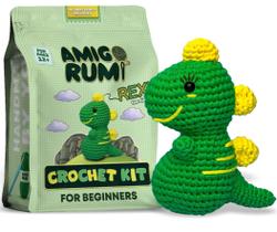 Kit de crochê Amigo Rumi Cute Dinosaur Beginners com tutoriais