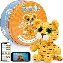 Kit de crochê: caixa de biscoitos para iniciantes, bichos de pelúcia Amigurumi