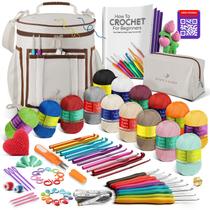 Kit de crochê Hearth & Harbor para iniciantes com fio e bolsa