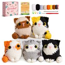 Kit de Crochê MAGIMUSE para Iniciantes 5 Gatos DIY