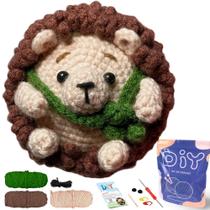 Kit De Crochê Ouriço Fofo: Pacote De Materiais DIY Para Bichos De Pelúcia - Presente De Aniversário Kit De Crochê Ouriço Fofo: Pacote De Materiais DIY Para Bichos De Pelúcia - Presente De Aniversário