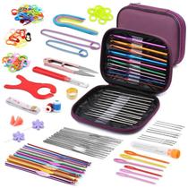 Kit De Crochê Para Iniciantes Com Agulhas Ergonômicas, Marcadores De Ponto E Estojo De Armazenamento Kit De Crochê Para Iniciantes Com Agulhas Ergonômicas, Marcadores De Ponto E Estojo De Armazenamento