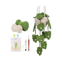 Kit De Crochê Para Iniciantes Zxiixz Conjunto De Plantas Em Vaso Com Folhas 1/2/3 Peças Kit Completo