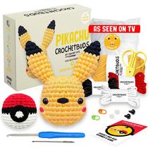 Kit de Crochê Pikachu & Pokebola CROCHETBUDS - Com Instruções