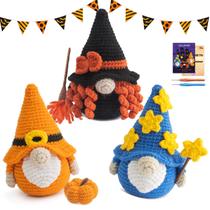 Kit de crochê POP COCHE Halloween Gnomes para iniciantes com fios