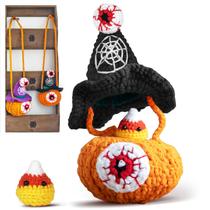 Kit de Crochê Sinyon Halloween - Bolsa de Doces Abóbora para Iniciantes Kit de Crochê Sinyon Halloween - Bolsa de Doces Abóbora para Iniciantes