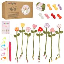 Kit de Crochê WaldyWop Wobbles para Iniciantes - com 8 Marcadores de Flores Kit de Crochê WaldyWop Wobbles para Iniciantes - com 8 Marcadores de Flores