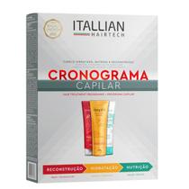 Kit de Cronograma Capilar Reconstrução Nutrição hidratação Itallian Hairtech Trivitt 3 Itens.