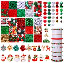 Kit de cuentas navideñas YAHPERN 2400 piezas con dijes esmaltados para manualidades DIY