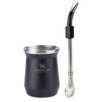 Kit de Cuia Térmica 236 ml e Bomba para Mate Matte Black Stanley