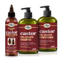 Kit de Cuidado Capilar Difeel Pro-Growth - 2 Shampoos de Óleo de Rícino (360ml cada)