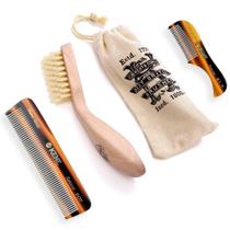 Kit de cuidado de barba e bigode KENT BRD2 White Boar Bristle