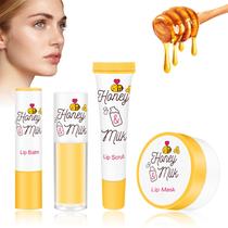 Kit de cuidado labial LSXia Honey Milk Lip Mask Balm Scrub Oil