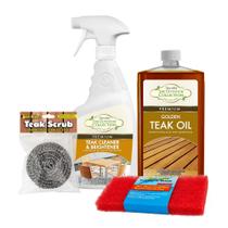 Kit de Cuidado para Teca STAR BRITE Limpiador 946 ml, Aclarador y Aceite
