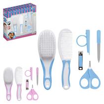 Kit de cuidados de higiene para bebê menina e menino com 6 peças - escova e pente para cabelo , cortador de unha , tesourinha , suporte e lixa.