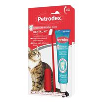 Kit de cuidados dentários Petrodex para gatos, escova de dentes e pasta de dente