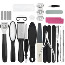 Kit De Cuidados Para Os Pés Em Aço Inoxidável Com 27 Peças, Conjunto De Pedicure E Manicure,