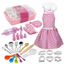 Kit de culinária infantil e panificação Cook Role Play Clothes Set Avental