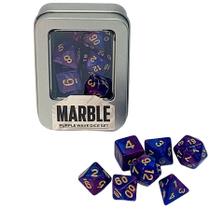 Kit de Dados RPG: Marble Purple Wave Pathfinder Dungeons & Dragons Chamado de Cthulhu - Buró