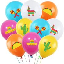 Kit de decoração: balões mexicanos temáticos com 50 balões de látex Kit de decoração: balões mexicanos temáticos com 50 balões de látex