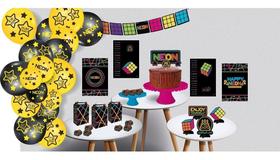 Kit De Decoração Completo Tema De Neon Fácil De Montar Kit De Decoração Completo Tema De Neon Fácil De Montar