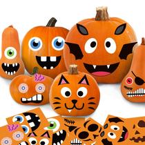 Kit de decoração de abóbora Funnlot Halloween Face Stickers Kids