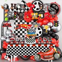 Kit de Decoração de Aniversário de Carro de Corrida 112 Peças Kit de Decoração de Aniversário de Carro de Corrida 112 Peças
