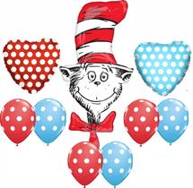 Kit de decoração de balões Dr. Seuss The Cat in The Hat, 9 unidades
