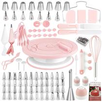 Kit de decoração de bolos Boyun 137 unidades com mesa giratória e pontas de tubulação Kit de decoração de bolos Boyun 137 unidades com mesa giratória e pontas de tubulação