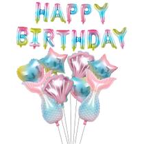 Kit de decoração de feliz aniversário, 10 unidades de balões de gradiente Mylar Kit de decoração de feliz aniversário, 10 unidades de balões de gradiente Mylar