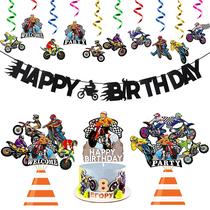 Kit de decoração de festa ANGOLIO Motocross Theme 42 unidades