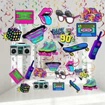Kit de decoração de festa Chinco 90s Theme 48 peças Kit de decoração de festa Chinco 90s Theme 48 peças