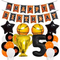 Kit de decoração de festa com tema de basquete, aniversário, 24 unidades