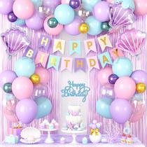 Kit de Decoração de Festa Dagelar - Balões de Aniversário Tema Sereia Kit de Decoração de Festa Dagelar - Balões de Aniversário Tema Sereia