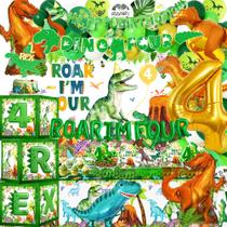 Kit de Decoração de Festa de Aniversário Dino 4 Rex Wenioerz Kit de Decoração de Festa de Aniversário Dino 4 Rex Wenioerz