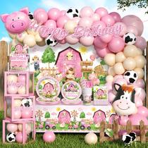 Kit de Decoração de Festa de Aniversário Fazendinha Fexivo 313 Peças para 25 Convidados
