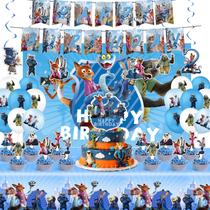 Kit de Decoração de Festa de Aniversário Zootopia com Faixa e Balões Kit de Decoração de Festa de Aniversário Zootopia com Faixa e Balões