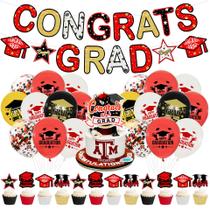 Kit de decoração de festa de formatura vermelho, parabéns, 26 unidades Kit de decoração de festa de formatura vermelho, parabéns, 26 unidades