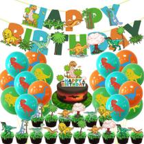 Kit de decoração de festa Dinosaur, 36 unidades, conjunto de feliz aniversário