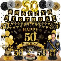 Kit de decoração de festa Eucutur, 50º aniversário para homens e mulheres Kit de decoração de festa Eucutur, 50º aniversário para homens e mulheres