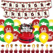 Kit de decoração de festa Horse Racing Run for the Rose, 15 unidades