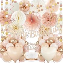Kit de decoração de festa IHEPYQ Champagne Gold Beige 62 unidades