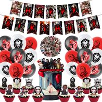 Kit de decoração de festa MOHLX com tema de filme de terror Halloween Kit de decoração de festa MOHLX com tema de filme de terror Halloween
