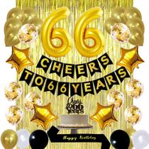 Kit de decoração de festa Santonila Gold 66º aniversário 66 anos
