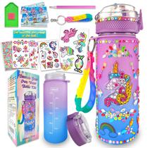 Kit de decoração de garrafas de água EdSportsHouse Unicorn Girls 4-10