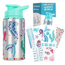 Kit de decoração de garrafas de água Fenreen com adesivos de sereia para meninas