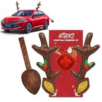 Kit de Decoração de Natal para Carro - Rena com 4 Itens