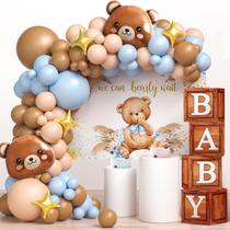 Kit de decoração KELENO 117 Teddy Bear Baby Shower Boy Brown