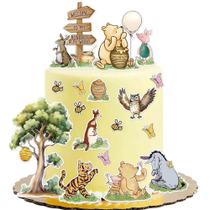 Kit de Decoração para Bolo Bttwkco 19 Peças Winnie Chá de Bebê
